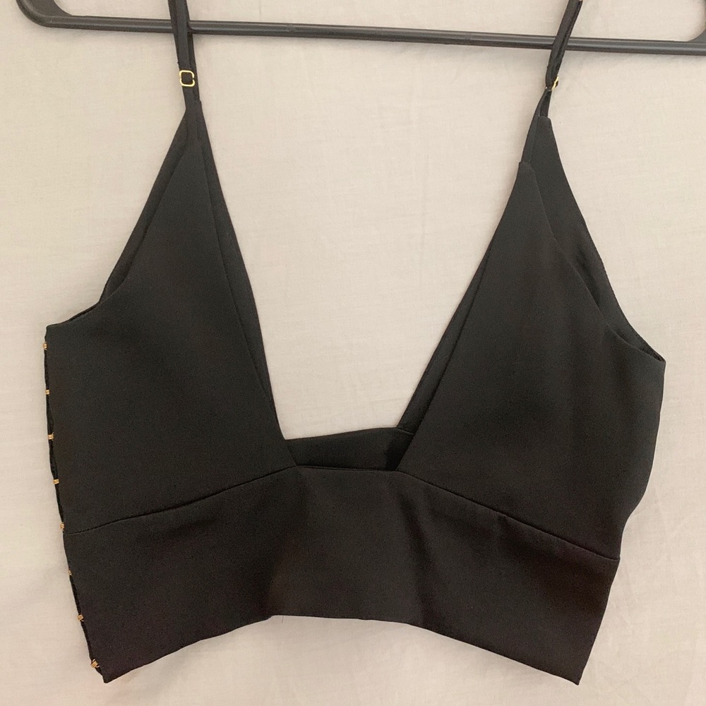 AreYouAmI Elara black silk top